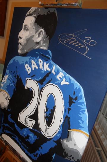 Ross barkley Signed Canvas Painting