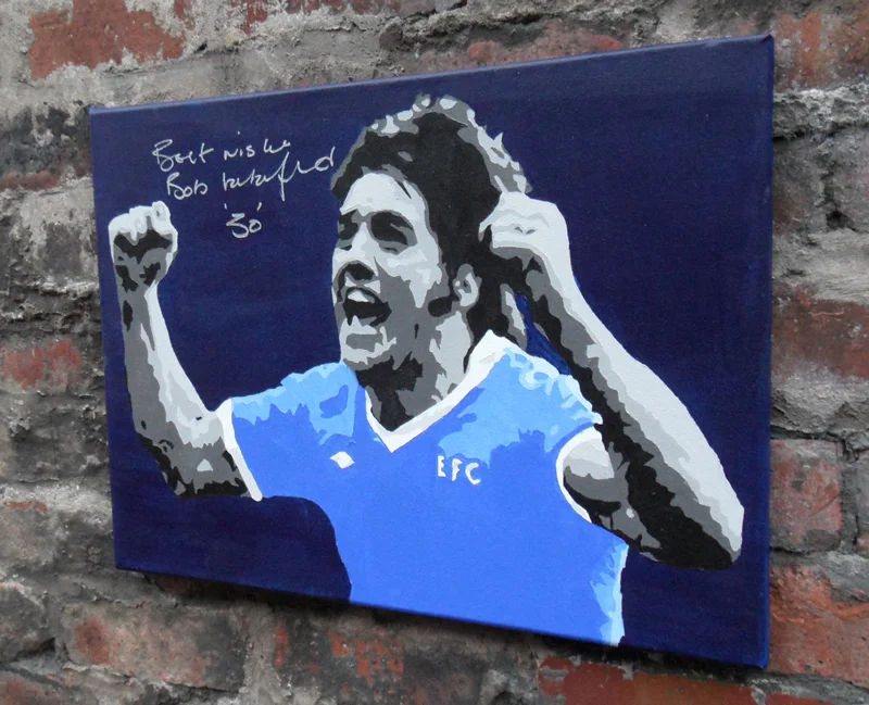 Bob Latchford signed painting