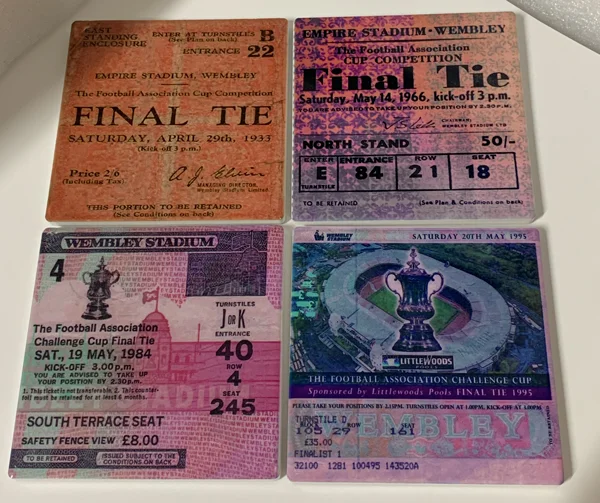 Ceramic Coaster Set - Everton Cup Final Tickets